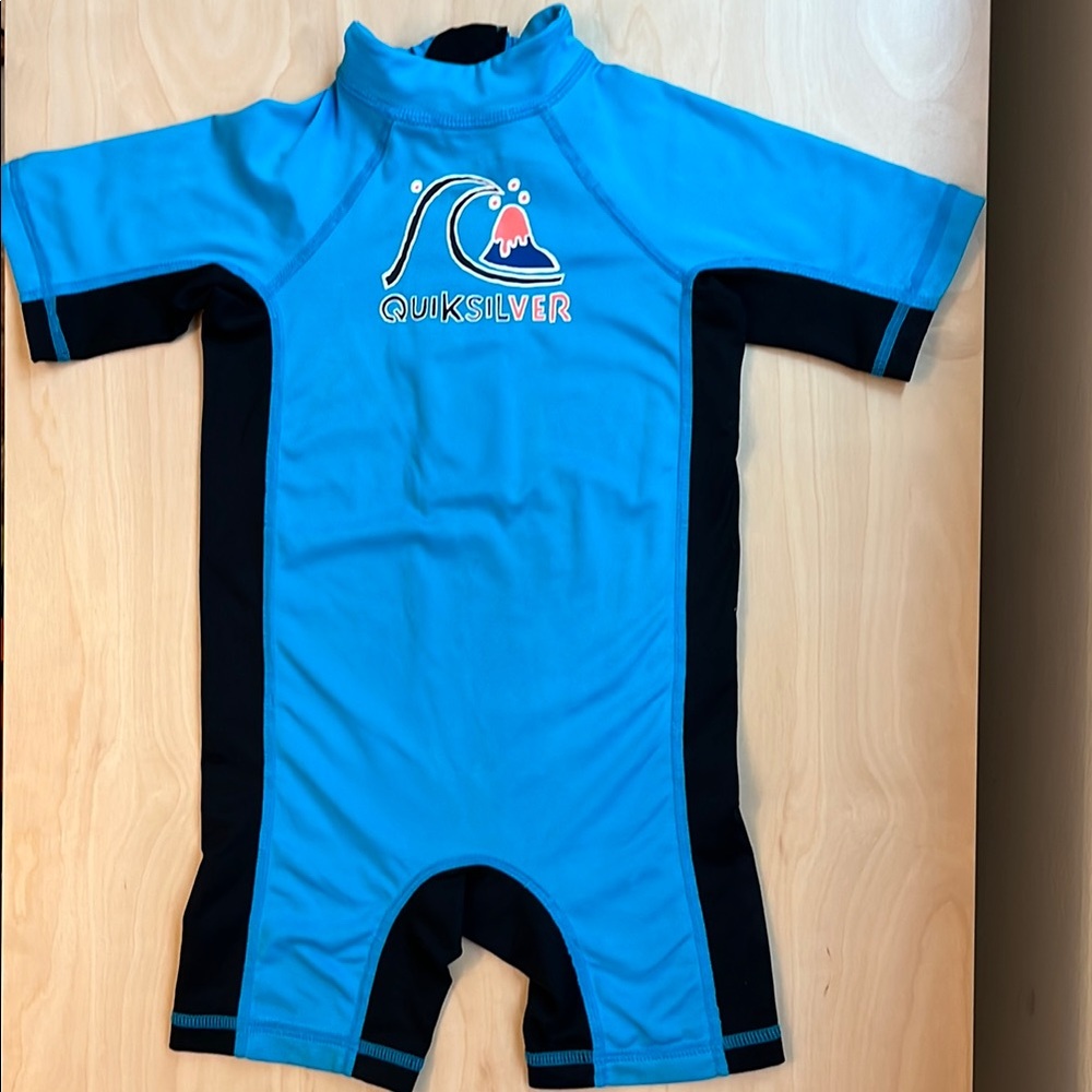Quiksilver Blue and Black One-Piece Rashguard